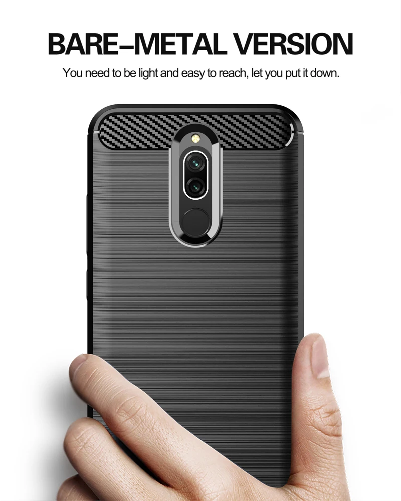 Carbon Fiber Case For Xiaomi Redmi 8 Shockproof Silicone Phone Cover for xaomi redmi8 Full Protection Soft TPU Case Coque Fundas