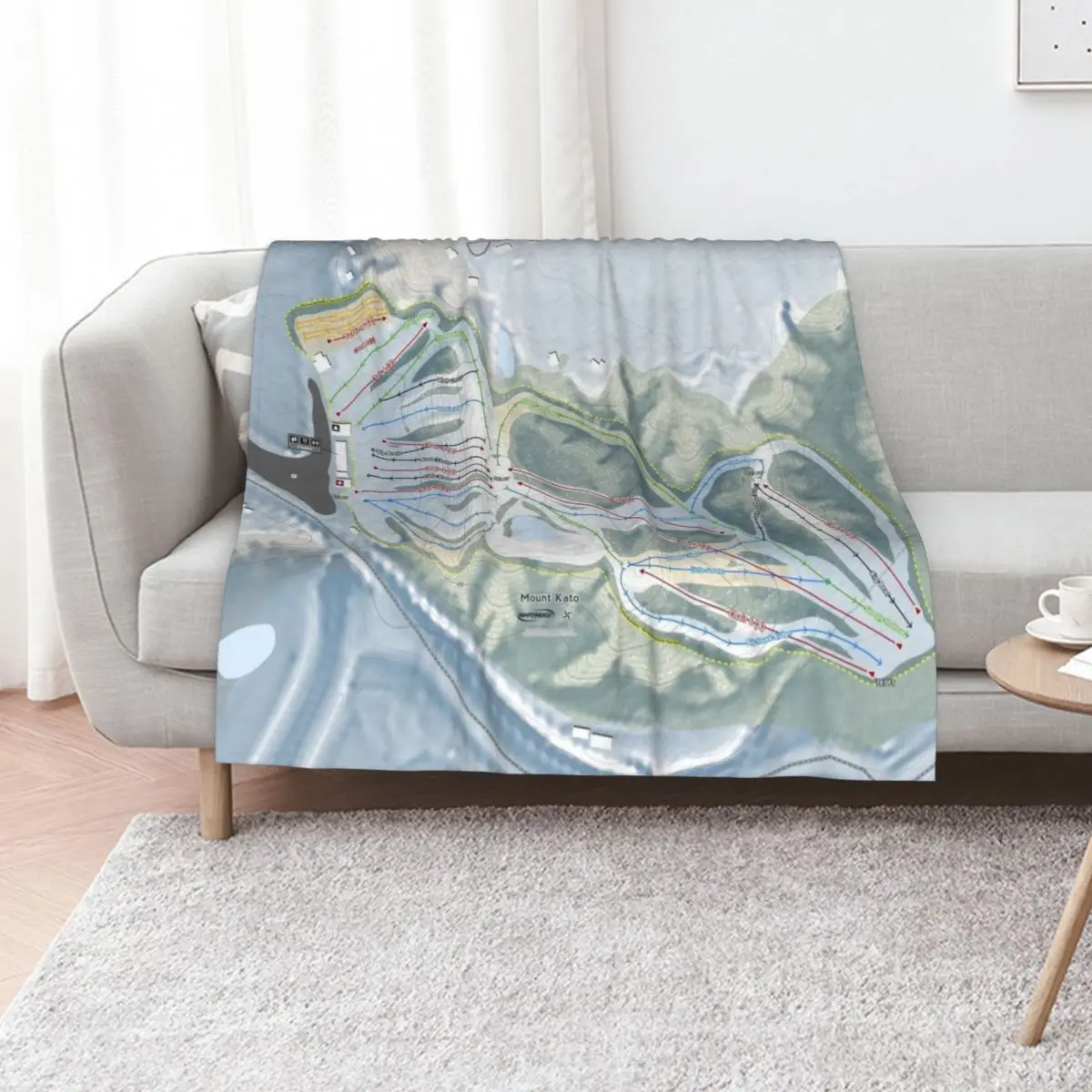 Mount Kato Resort Trail Map Throw Blanket Thermals For Travel Nap Sofa Quilt Luxury Soft Big Fashion Sofas Blankets