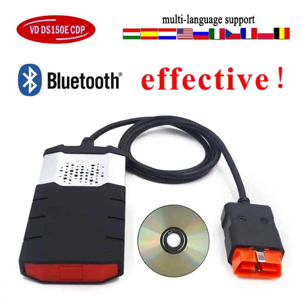 2024 New Vci 2021.11 Keygen VD DS150E CDP Bluetooth for TNESF DELPHIS ORPDC OBD2 Car Diagnostic Tools+16 Pcs Car/Truck Cables