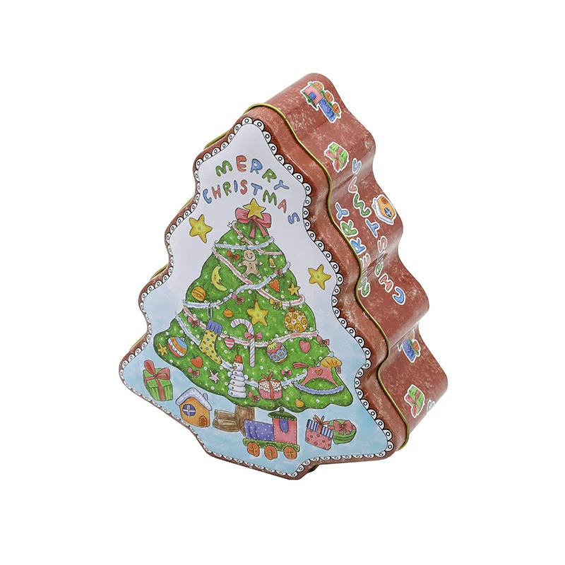 

Holiday Candy Holder in Christmas Tree Shape Tin Box for Storing Sweets and Small Items Festive Decorative Container