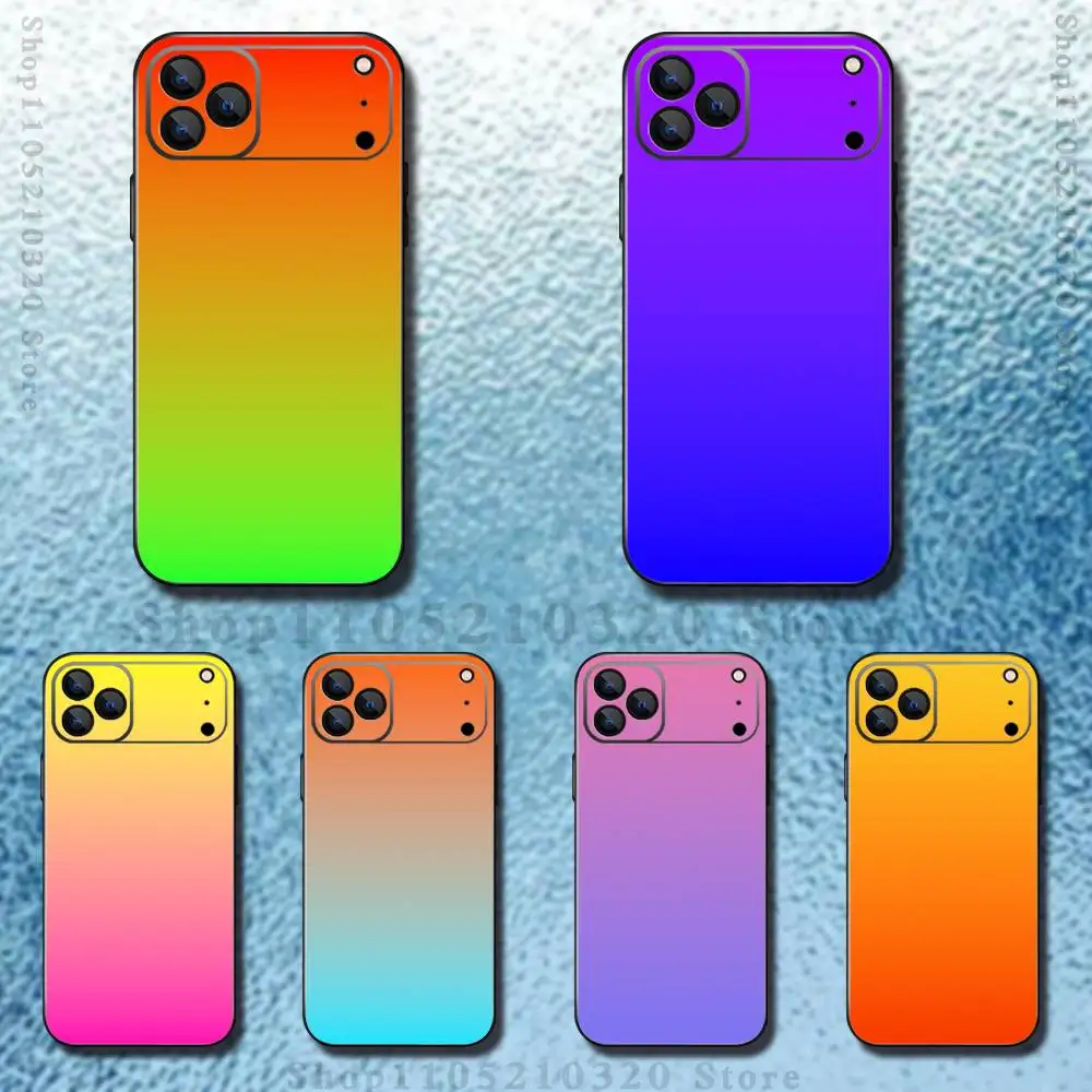 

Film Gradient Color Phone Case For iPhone 17,16,15,14,13,12,11,Pro,Max,Plus,E,Air,Mini Protective Black Cover