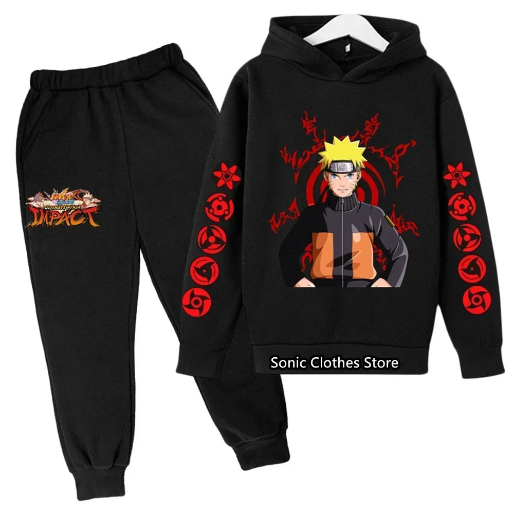 Naruto Spring Boys 2pcs sets Baby Boys Girls Clothes Hoodie + Pants Kids Sport stitch Suit Kakashi Sweatshirts Sport Hoodie Set