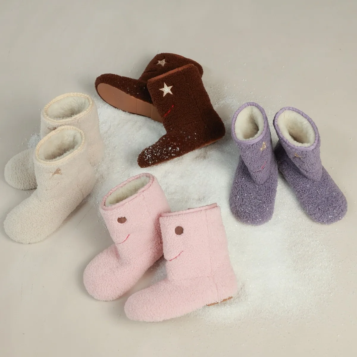 

Kids Shoes for Girl Korean Style Girls Snow Boots 2025 Winter New Fashionable Lamb Wool Warm Boots Fluffy Girls Outdoor Boots