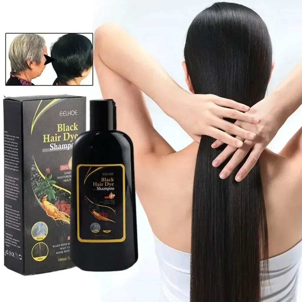 

100ml Natural Herbal Hair Dye Shampoo 3 in 1 Hair Color Shampoo for Gary Hair Dark Brown Black And Women Men Grey Coverage 2024