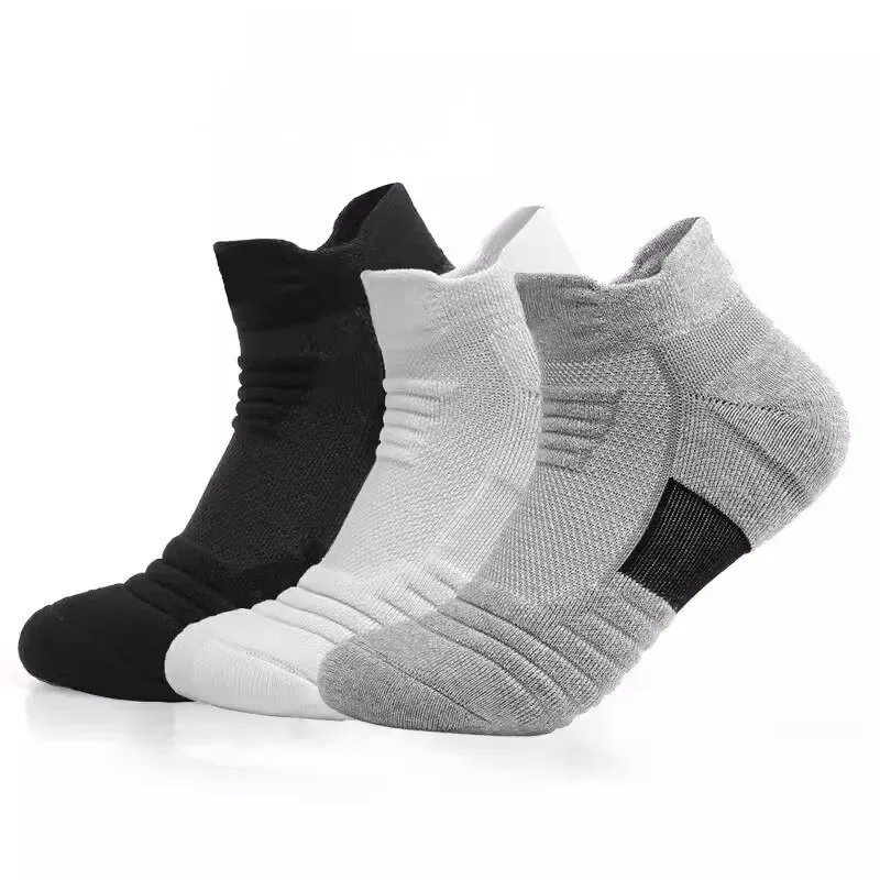 3 Pairs Breathable Mesh Athletic Terry Socks Cushioned Moisture-managing and Durable Reduces Foot for Running Hiking & Sports