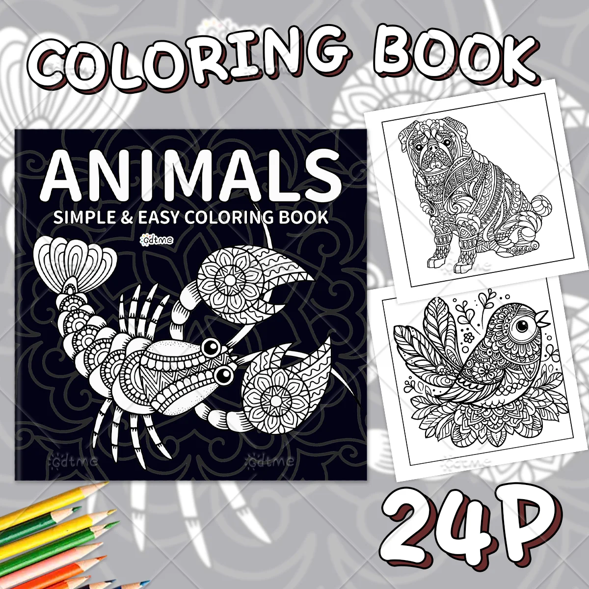 ANIMALS SIMPLE & EASY  : Coloring Book for Adults Featuring Cute Cozy Daily Activities for Relaxation (Cozy Spaces Coloring)