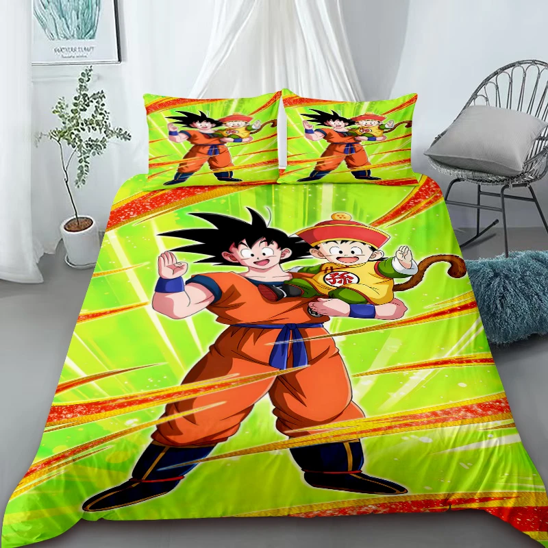 Duvet Cover Dragon-Ball Cartoon Bedding Set Quilt Comfott King Queen Size for Children Bedroom Decore Gift