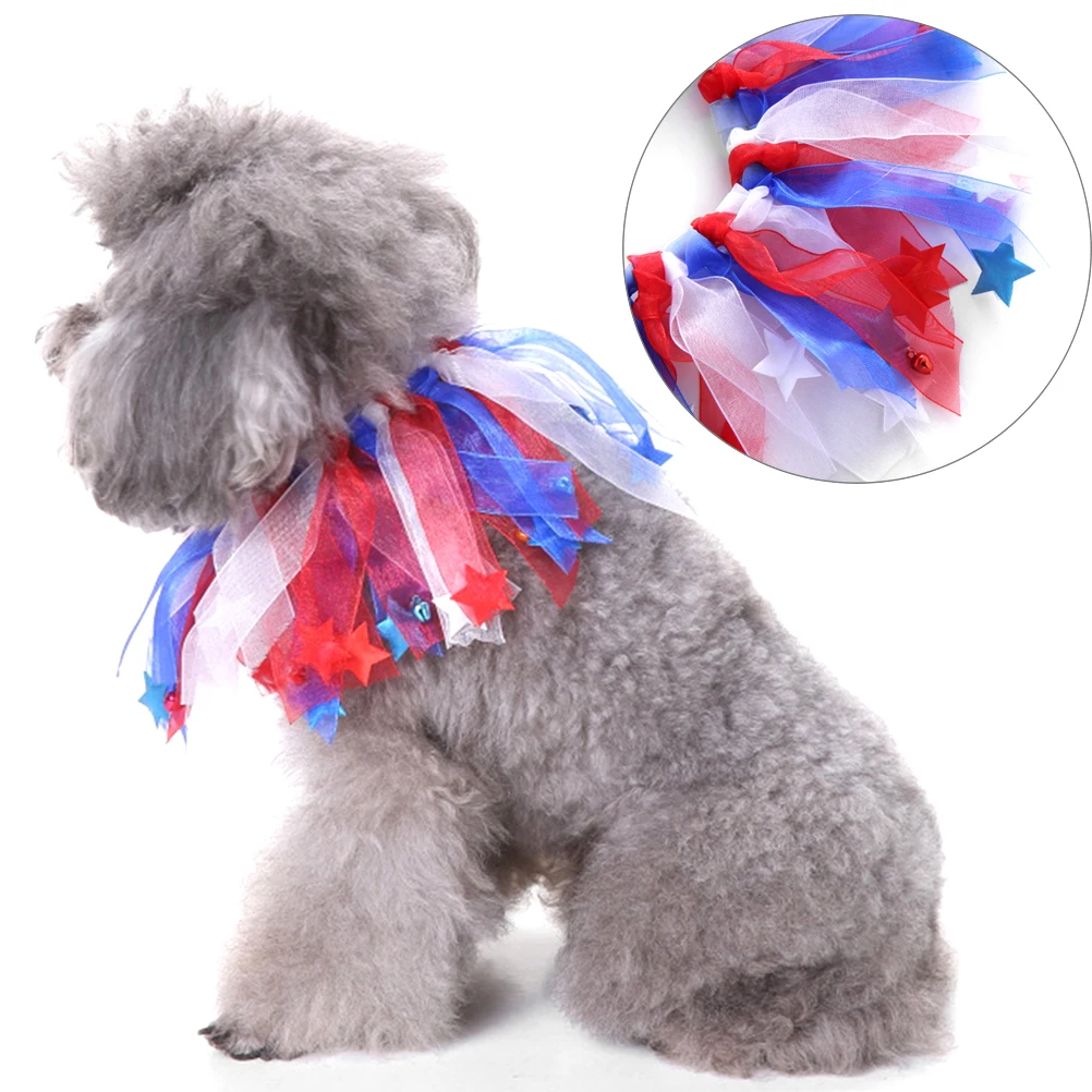 

Pet Collar Elastic Decorative Scarf Neck Ring Birthday Necklace Dog Circular Polyester Small Size Fits Pets 12 Inch Neck