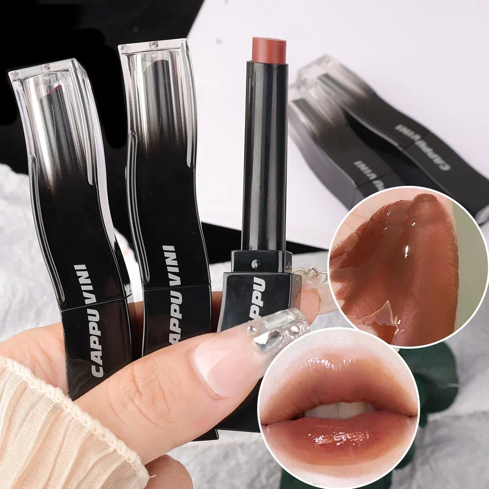 Clear Lip Glaze Jelly Mirror Nude Brown Lipstick Long Lasting Moisturizing Waterproof Non-stick Cup Transparent Lipgloss