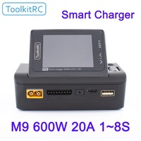 ToolkitRC M9 600W 20A USB Fast Charing DC Smart Charger Adjustable Screen Angle with Audio Function for 1-8S Lipo LiHv Battery