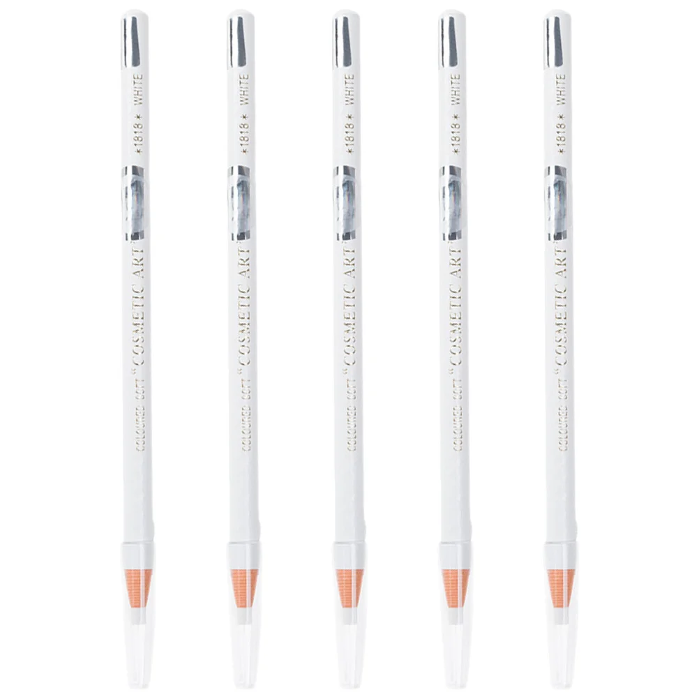 

5Pcs Waterproof Eyebrow Pencils for Women White Makeup Brow Pens Long-Lasting Smudge-Proof Natural Finish Fine Tip Portable