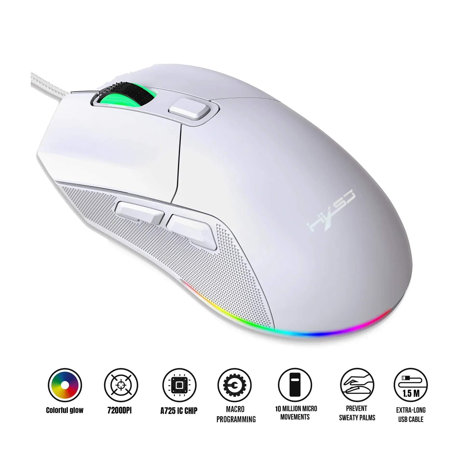 Wired mouse for laptop desktop Bestseller 7200DPI X300 6 button Macro programmable mouse RGB luminous adjustable ergonomic