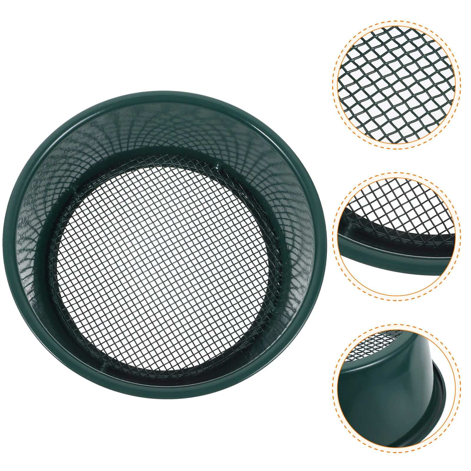 

Metal Soil Sifter Round Mesh Screen Gardening Tool for Soil Compost Debris Sifting Pan Rocks Sifter