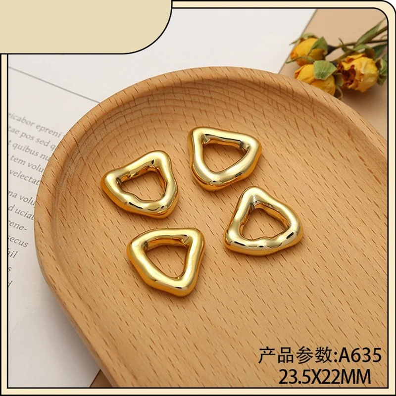 

50 pcs/bag New high-end designed Irregular triangle shaped acrylic UV electroplated plastic DIY jewelry accessories