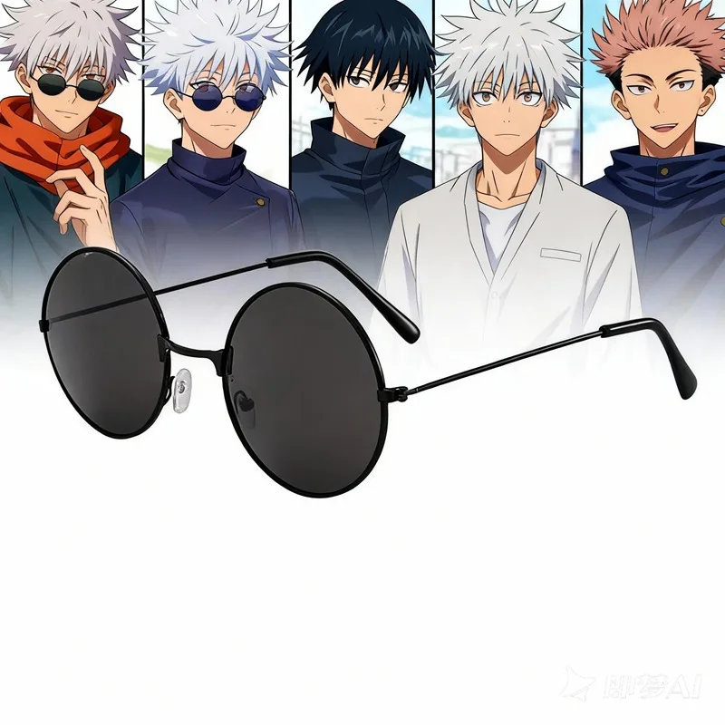 

Anime Jujutsu Kaisen Gojo Satoru Glasses Gojo Satoru Cosplay Black Glasses Eyewear Sunglasses High Quality Party Men Women Prop