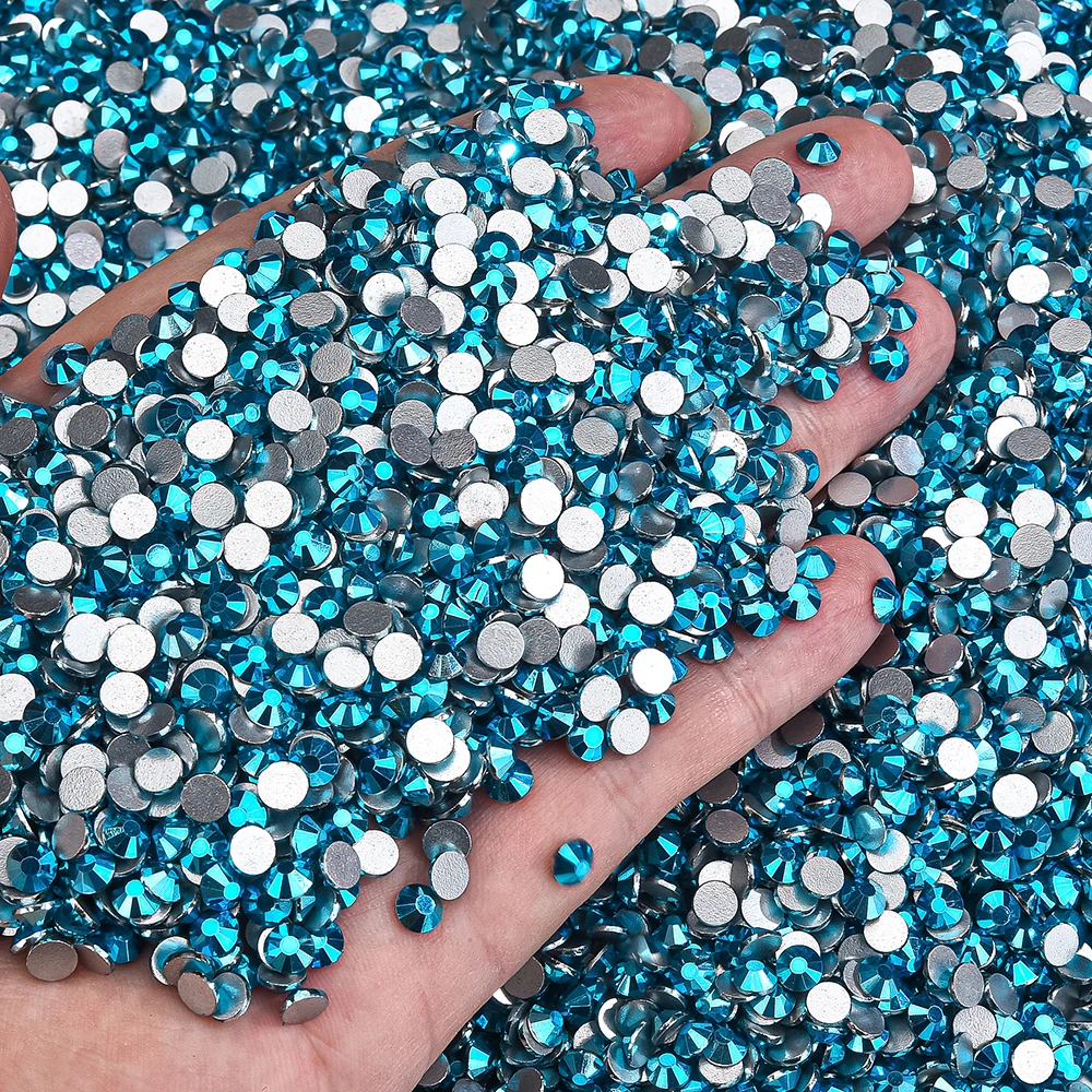 OLeeya P354 Mine Aquamarie High QualitySS3-SS30 Glass Rhinestones Crystal Flatback Strass Stones DIY Accessories Nail Art Crafts