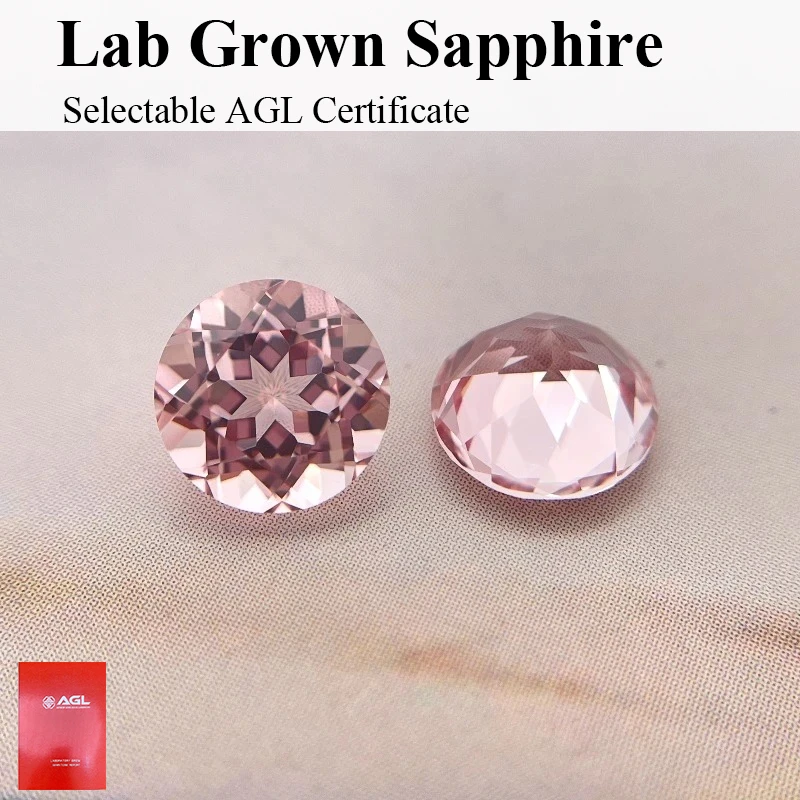 

Выполненный в лаборатории сапфир круглой огранки VVS1 Сакура розовый драгоценный камень на выбор сертификат AGL для изготовления ювелирных изделий своими руками
