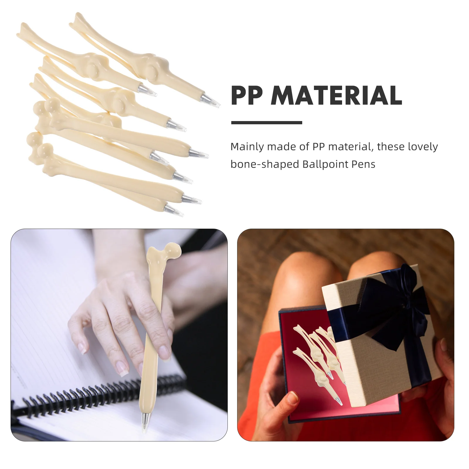 

8pcs Bone Ballpoint Pens Smooth Writing Portable Party Decorative Pens For Students Office Supplies Graduation Gifts Blue Ink