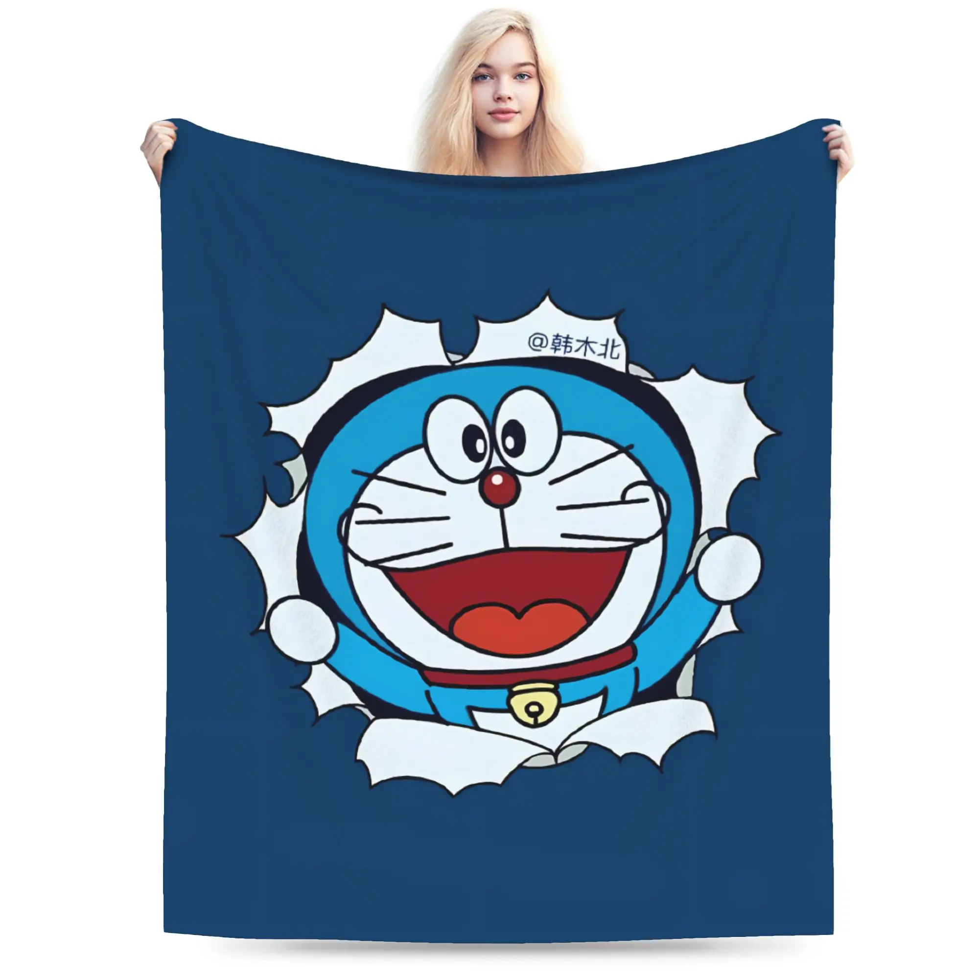 Doraemons Blanket  Soft Warm Novelty Plush Throw Blanket For Couch Chair Sofa Bed Camping Flannel Bedspread Bed Cover