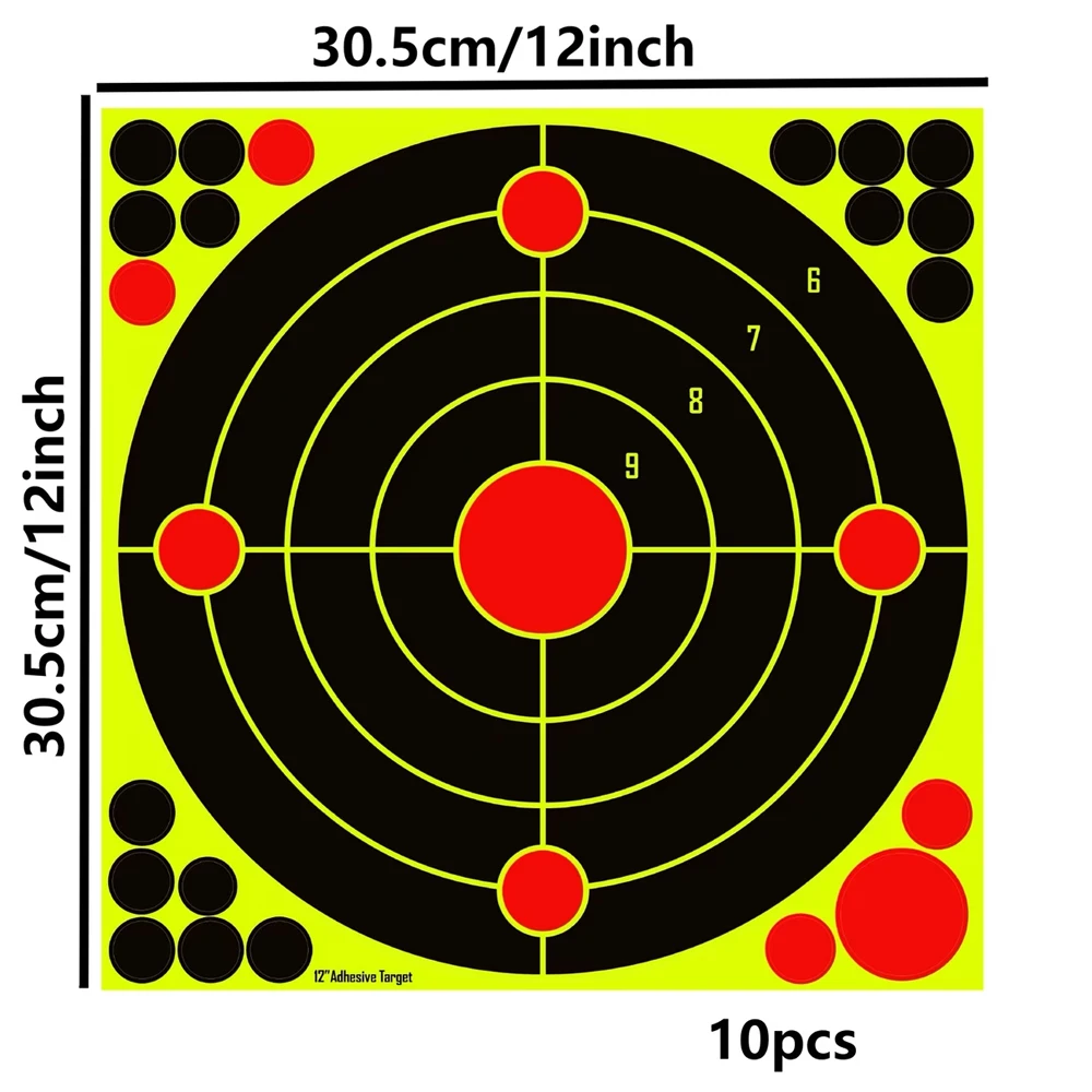 10pcs,Splatter Target 12x 12in, Bursting Bright Fluorescent Yellow on Impact, High Visibility Splatter Target.