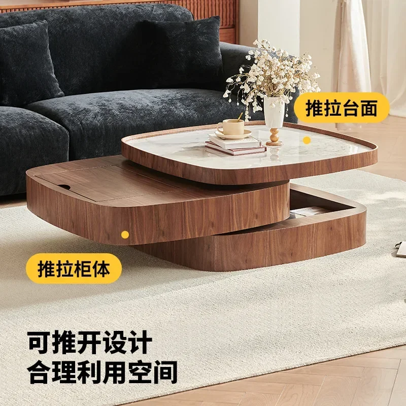 중세풍 석판 커피 테이블 거실 가정용 소형 아파트 수납 디자이너 신형 고급 커피 테이블