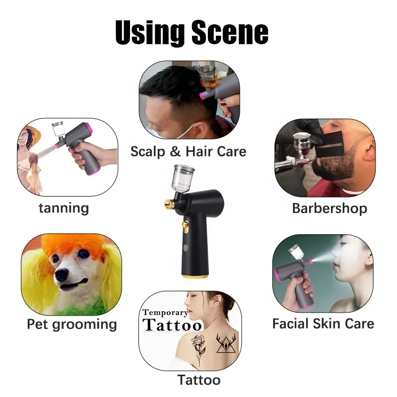 Beauty Salon hair scalp portable mini rechargeable cordless air brush spray for barbering