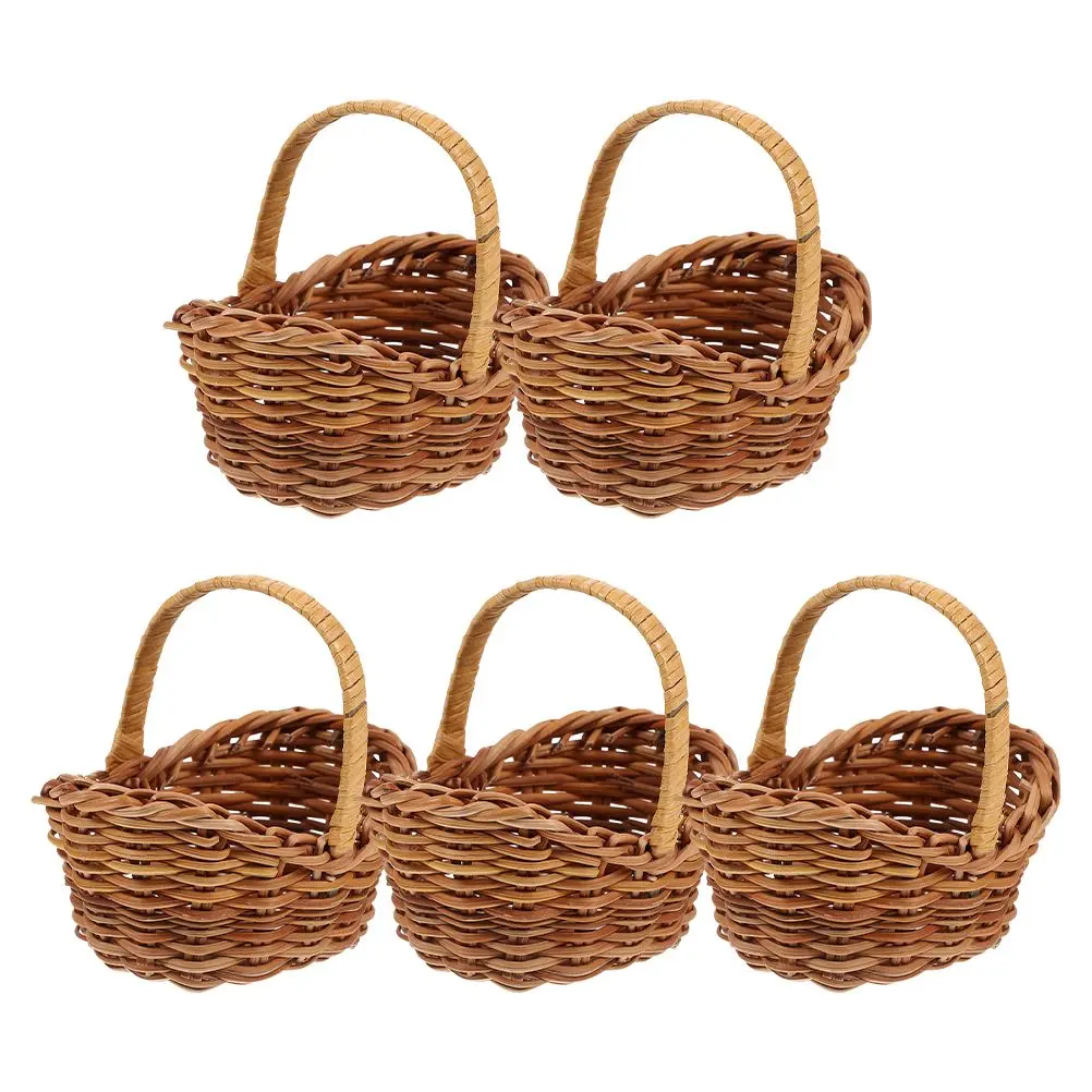 

5 Pcs Rattan Flower Basket Party Decorations Decorative Small Baskets for Favors