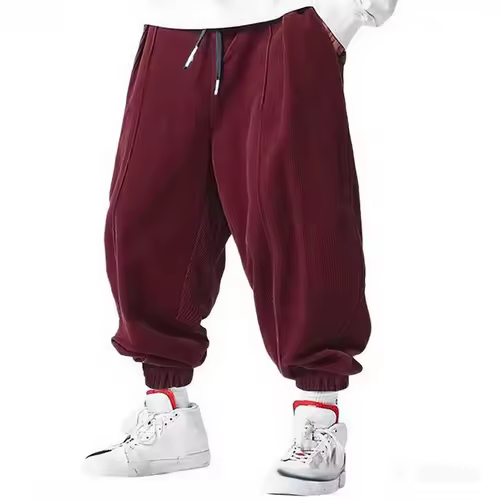 Fall Men's Casual Loose Drawstring Pants - Fashion High-End Hip-Hop Style Premium Corduroy - Trendy Cuffed Pants - Image 3