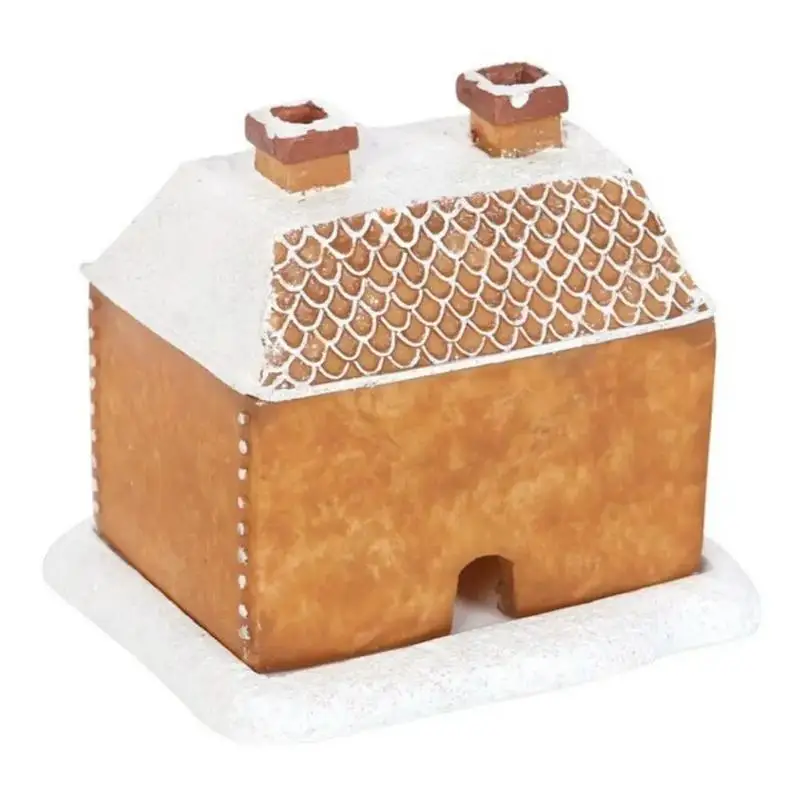 Christmas Chimney Log Cabin Incense Burner Resin Gingerbread House Incense Burner Decorative Incense Cone Burner Christmas Gift