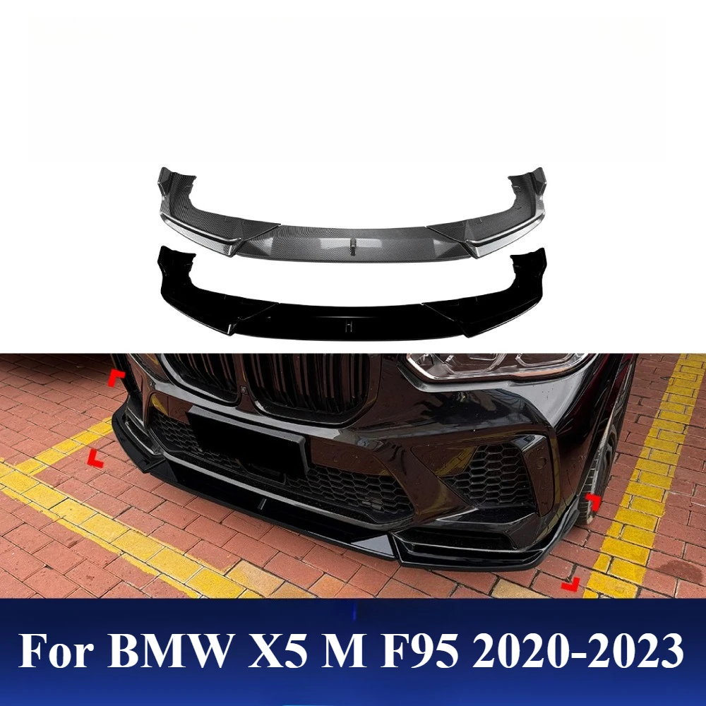 لسيارات BMW X5 M F95 2020-2023 الجبهة حافة مصد السيارة الفاصل المفسد لمعان أسود بولي Material المواد مباشرة صالح التصميم ترقية السيارة الملحقات #1