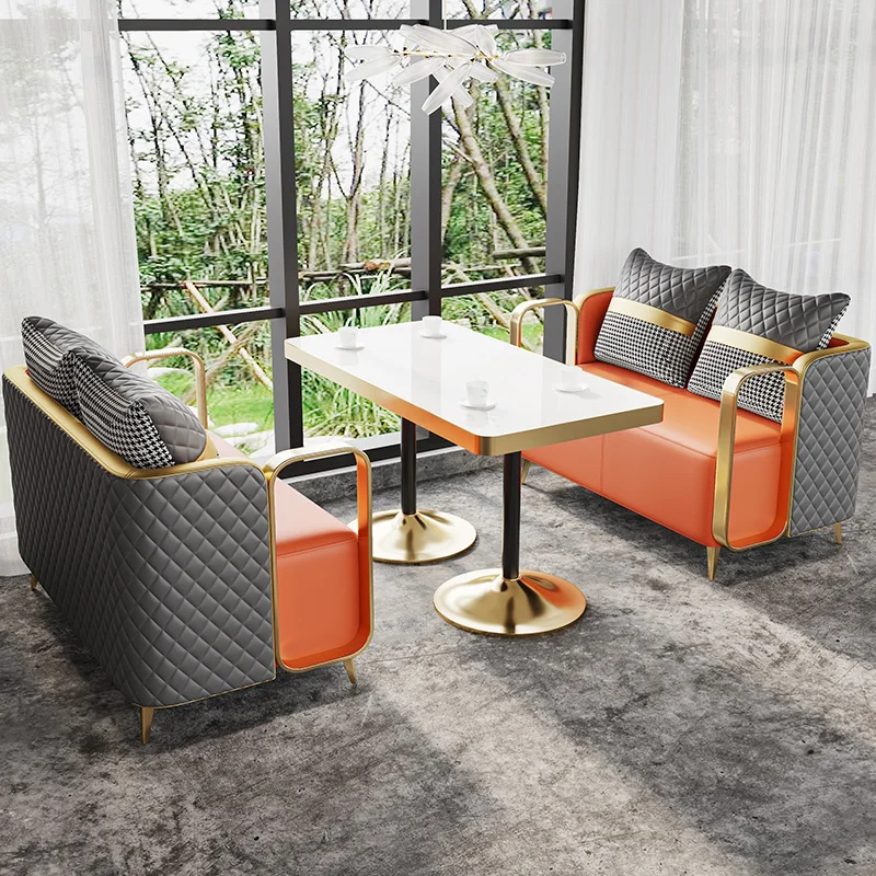 

# Modern Cafe Bench Seating Fast Food Restaurant Tables Chairs Sets Coffee Shop Furniture Dining Kitchen For Booth Seats