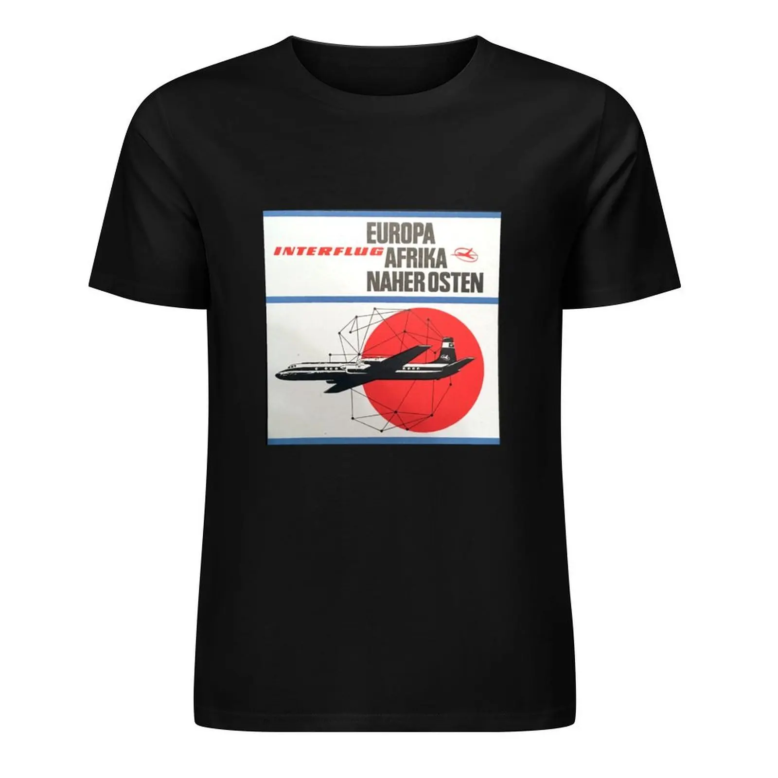 

Interflug East Germanys Airline - Europa, Afrika, Naherosten T-Shirt man t shirt summer clothes mens fashion