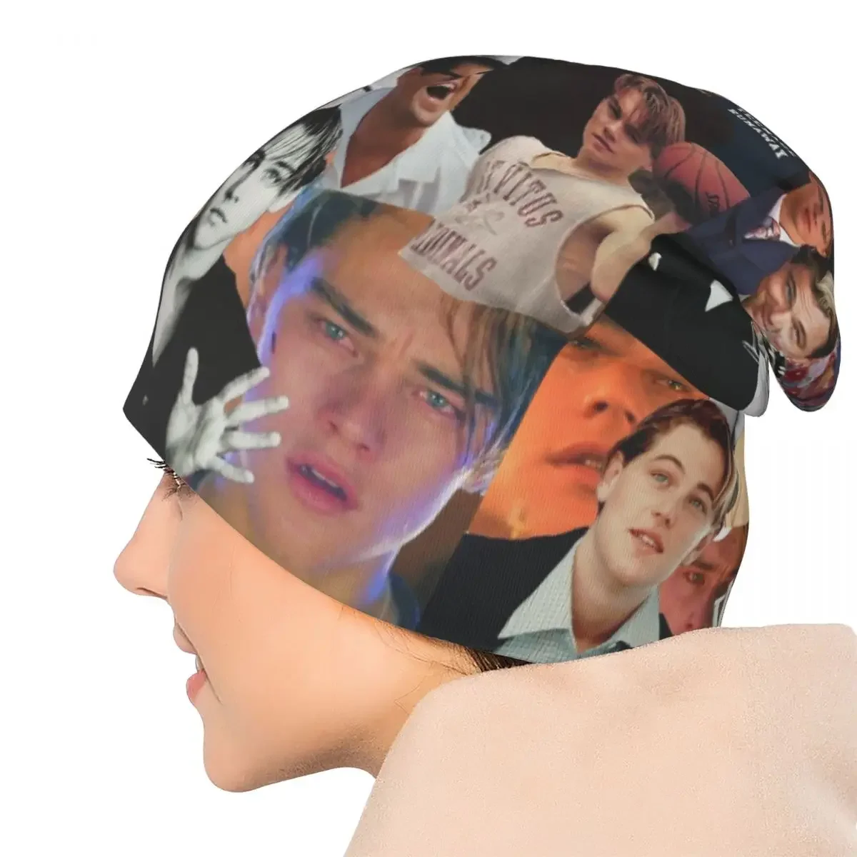 Leonardo Dicaprio Collage Skullies Titanic 90s Beanies Cap Men Windproof Warm Dual-use Bonnet Knitting Hats image 5