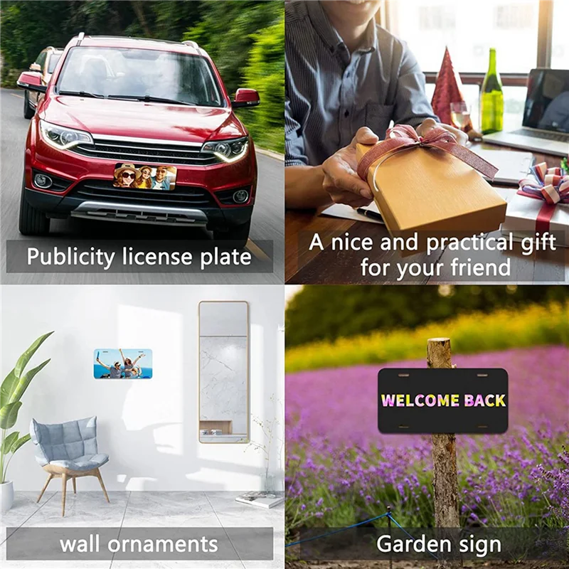 

20Pcs Sublimation License Plate Blank Heat Thermal Transfer Sheet Car License Plate Tag For Car Decoration Custom,12X6in-PZZW
