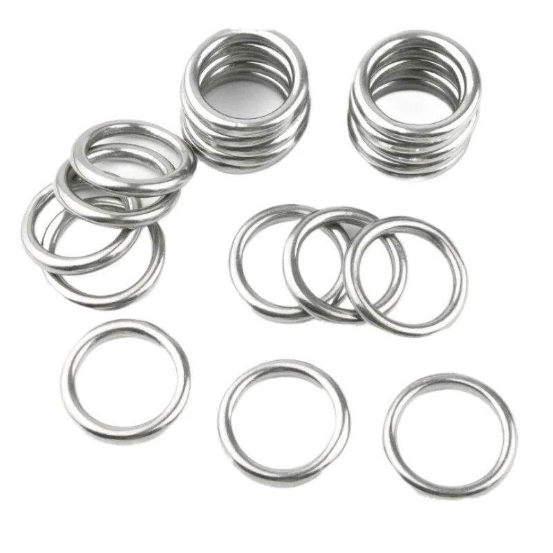For 304 Stainless Steel O Ring 304 Welded Round Ring Heavy Duty Hardware for Marine Rigging DIY Multi-Size M4-M8 4-15PCS Set