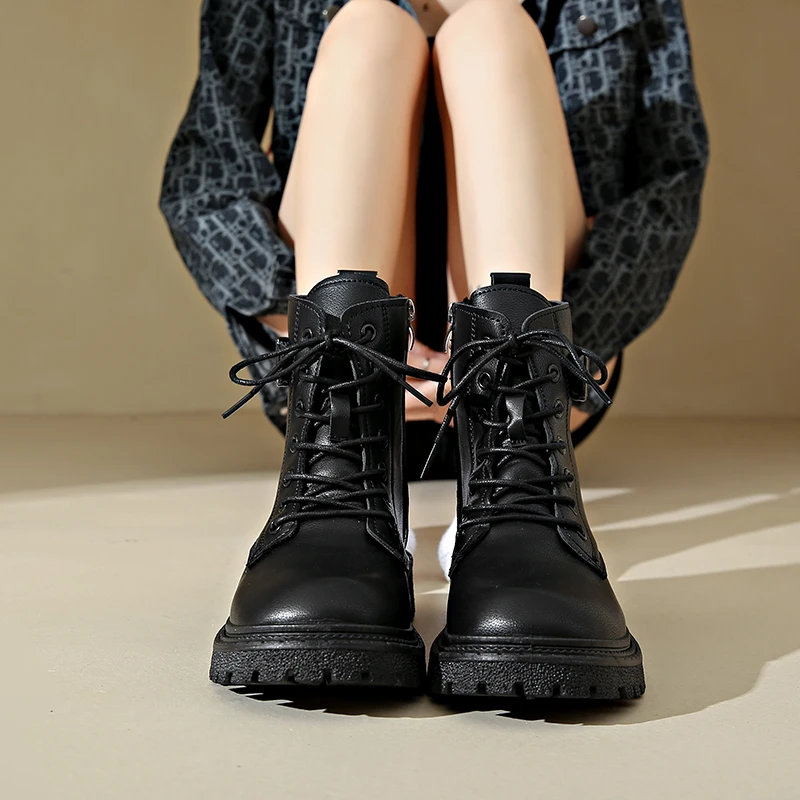 New Arrival Comfortable fashion round toe women's boots Comfortable warm winter non-slip increase casual Doc Martens boots