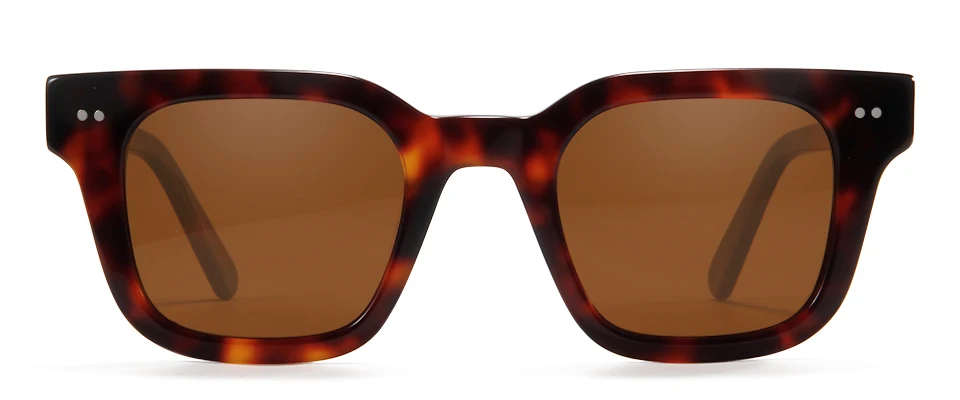 Chim 004 Designer-Sonnenbrille aus schwarzem Acetat, große polarisierte quadratische Fassung für Damen und Herren, flache UV400-Schutzgläser – Detail 11
