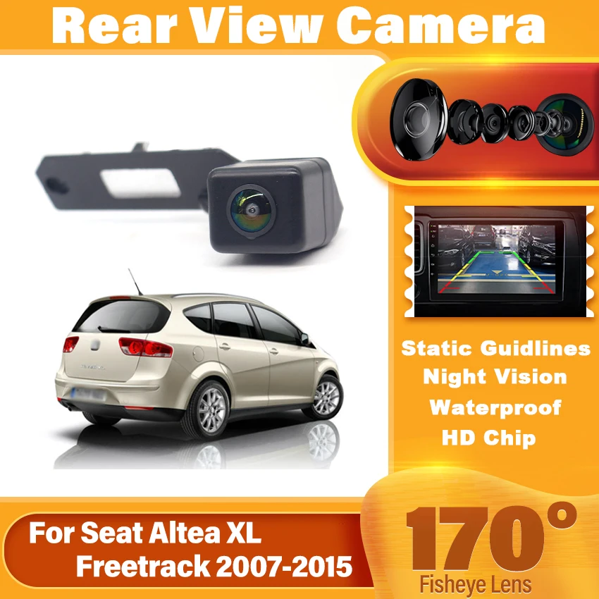 

CCD HD AHD камера заднего вида «рыбий глаз» для Seat Altea XL Freetrack 2007-2015, автомобильный резервный монитор заднего вида для парковки, ночное видение