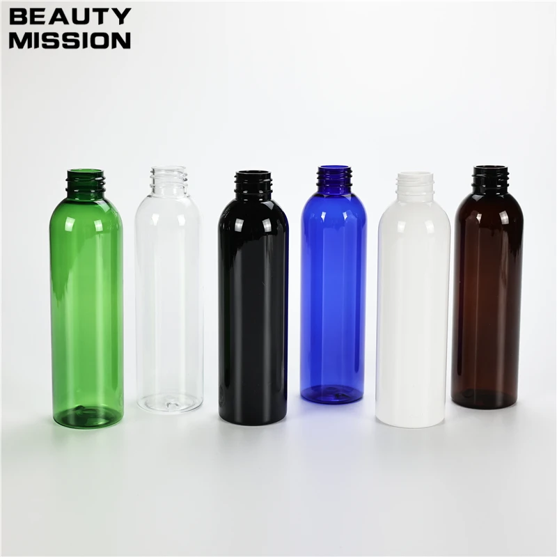 Multicolor 180ML X 30 Empty Plastic Round Shoulder Bottle With Gold Aluminum Screw Cap Essential Oil Shampoo Liquid soap Bottles