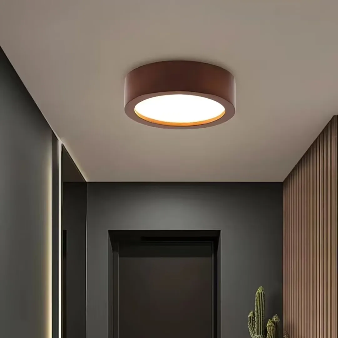 Passage lights, corridor ceiling lights, Chinese style solid wood ceiling lights, walnut colored lamps