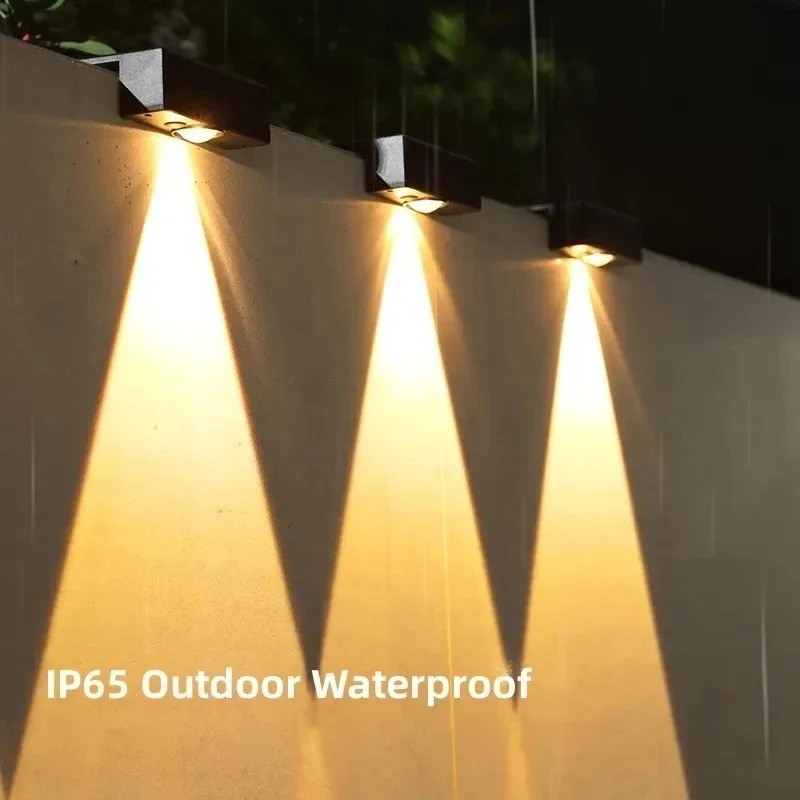 Picture 6: Solar Wall Lights Outdoor Square Solar Wireless Wall Mount Lights IP65 Waterproof Outdoor Wall Lamps Decorative for Garden