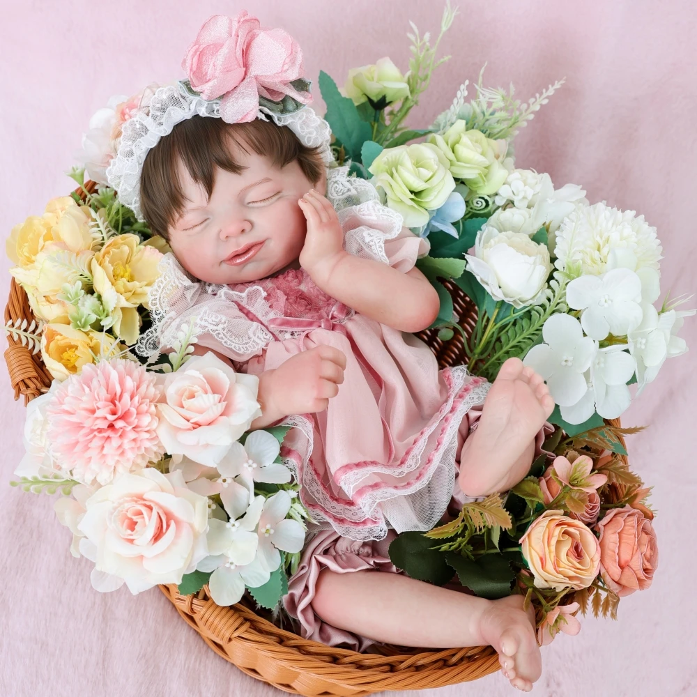 Cloveray, muñeca Reborn realista de 20 pulgadas, muñeca de vinilo Kawaii, bonita muñeca bebé, decoración para habitación, colección de juguetes, Hobby, regalos para niños de alta calidad