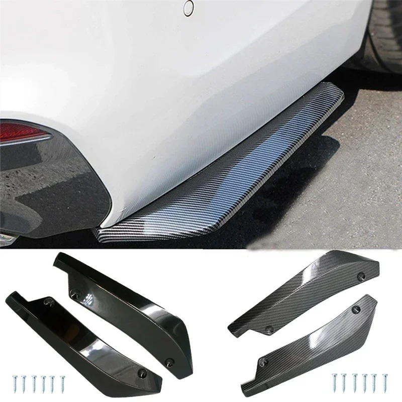 Universal Car Front Rear Bumper Strip Lip Spoiler Diffuser Splitter Scratch Protector Carbon Fiber Winglets Side Skirt Extension