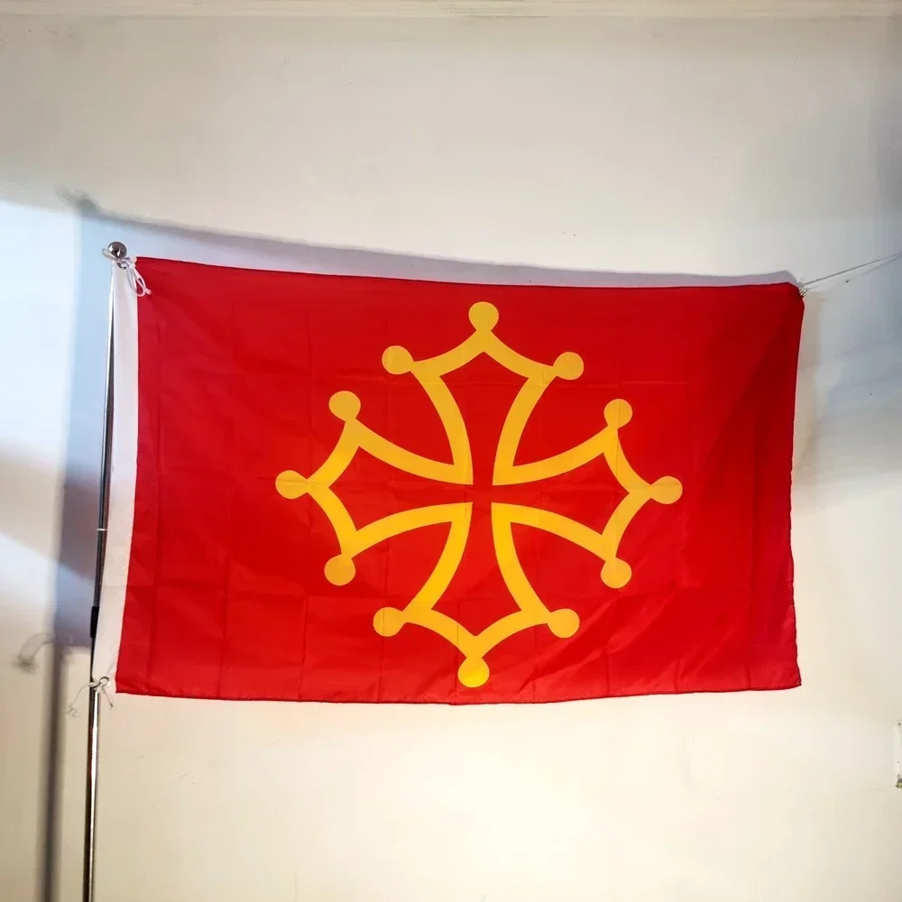 

France Region Occitania Occitan Cross Flag Outdoor Decor 90x150cm Polyester