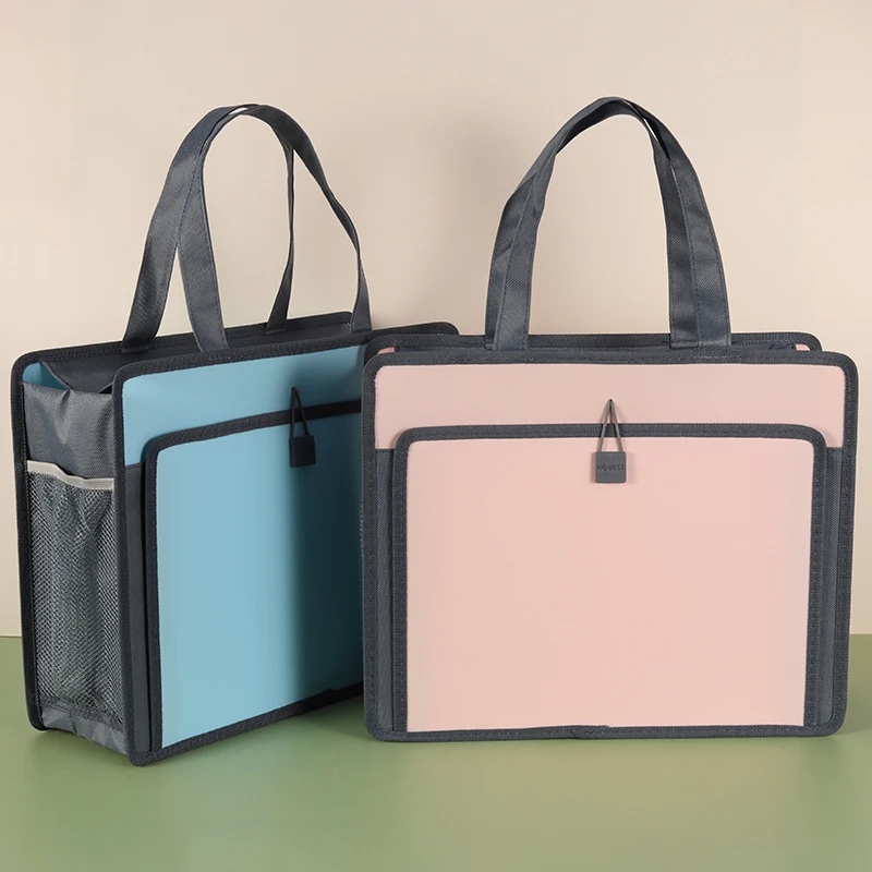 Large Capacity Three-dimensional Zipper Bag Students Carry Books Art bag A4 Office Information File Bag Waterproof