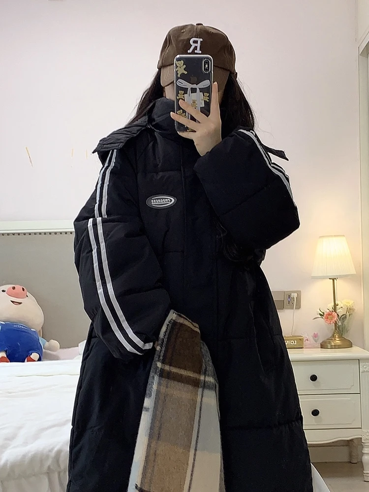 Bla Lungo sopra il ginocchio da donna in piumino Jaet Winter Thiened Versatile cappotto in fibra di poliestere con taglio dritto Princ Sle