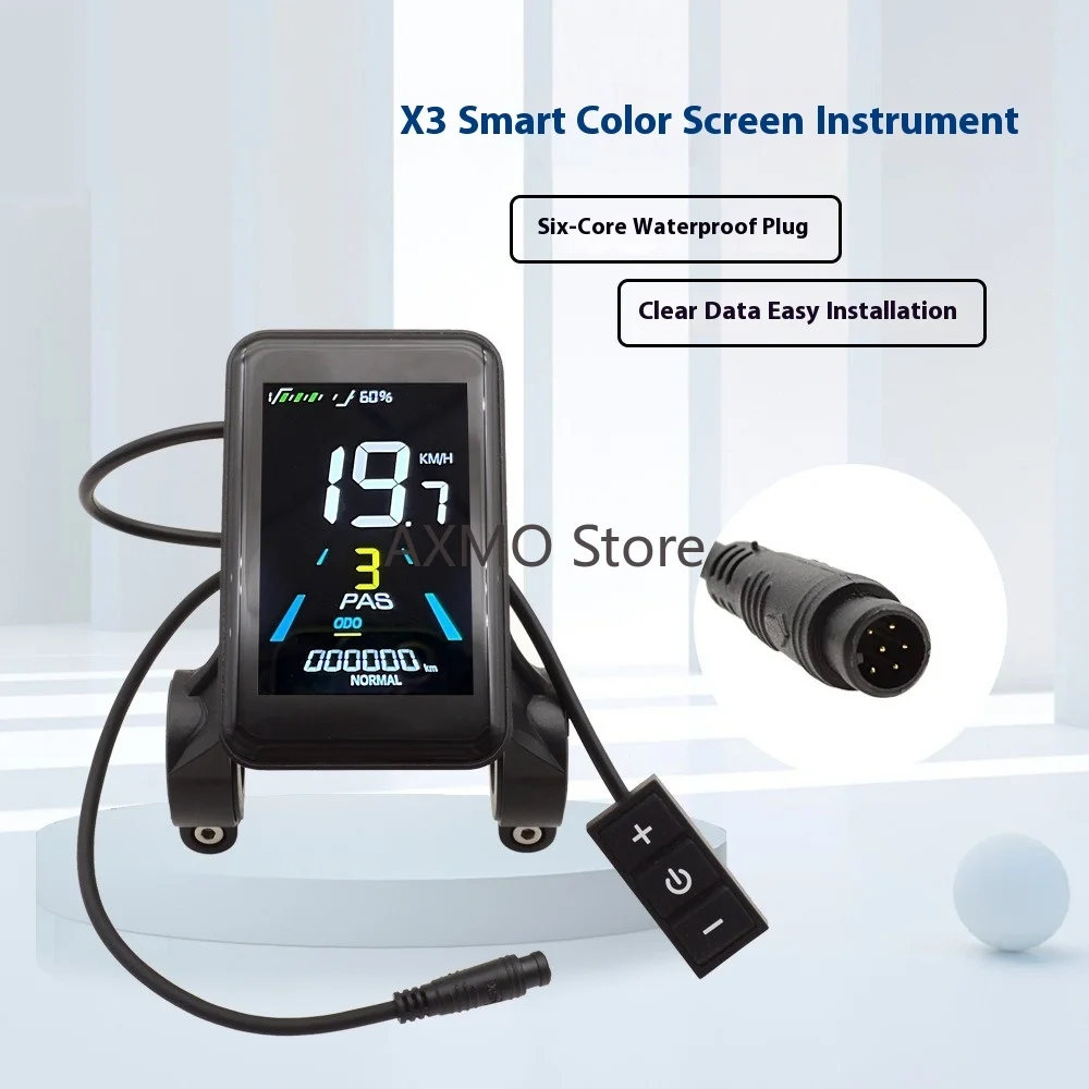 

Colorful LCD Display for X3 Electric Bike 24V 36V 48V 6Pin Waterproof Connector Plug Connection