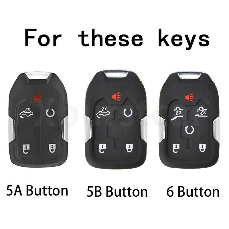 5 6 Buttons TPU Shell Fob For Chevrolet Silverado Suburban Tahoe for GMC Yukon Sierra Acadia Terrain Car Key Case Remote Cover