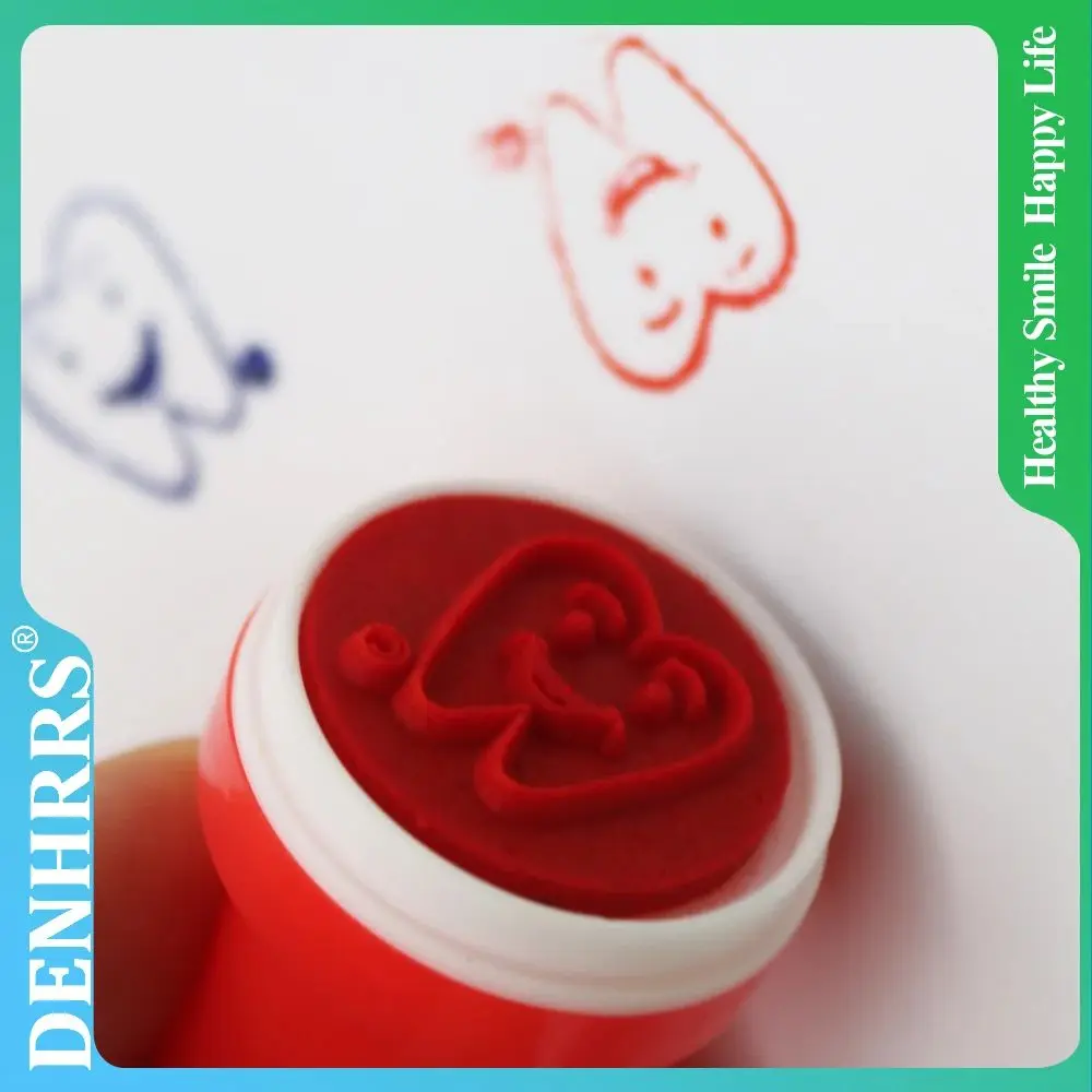

10Pcs/Pack Tooth Smiling Shape Stamper Cute Dentist Gift for Kid Children Colorful Cartoon Stamp