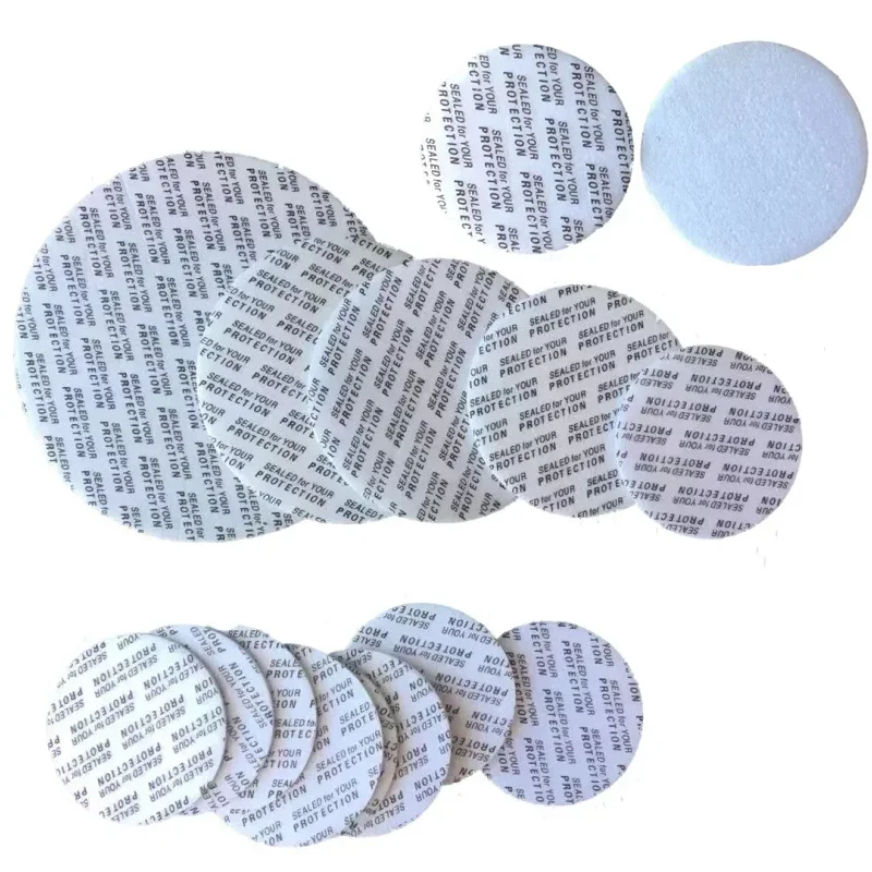 1000pcs Self-adhesive Foam Resistant Tamper Pressure Sensitive Seals for Bottle Cap Liners Seals for Cosmetic Jar Pot 20mm-101mm